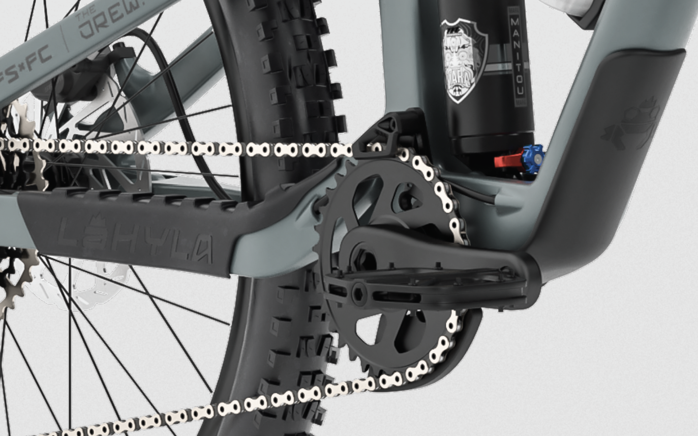 Lahyla Drew Mullet 26x24 youth specific components: 120 mm dropper, frame protection, pedals, ISCG05